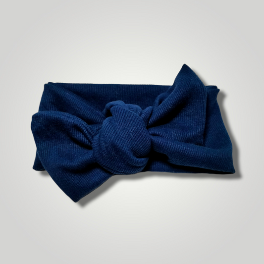 MIDNIGHT BLUE RIB KNIT TOP KNOT